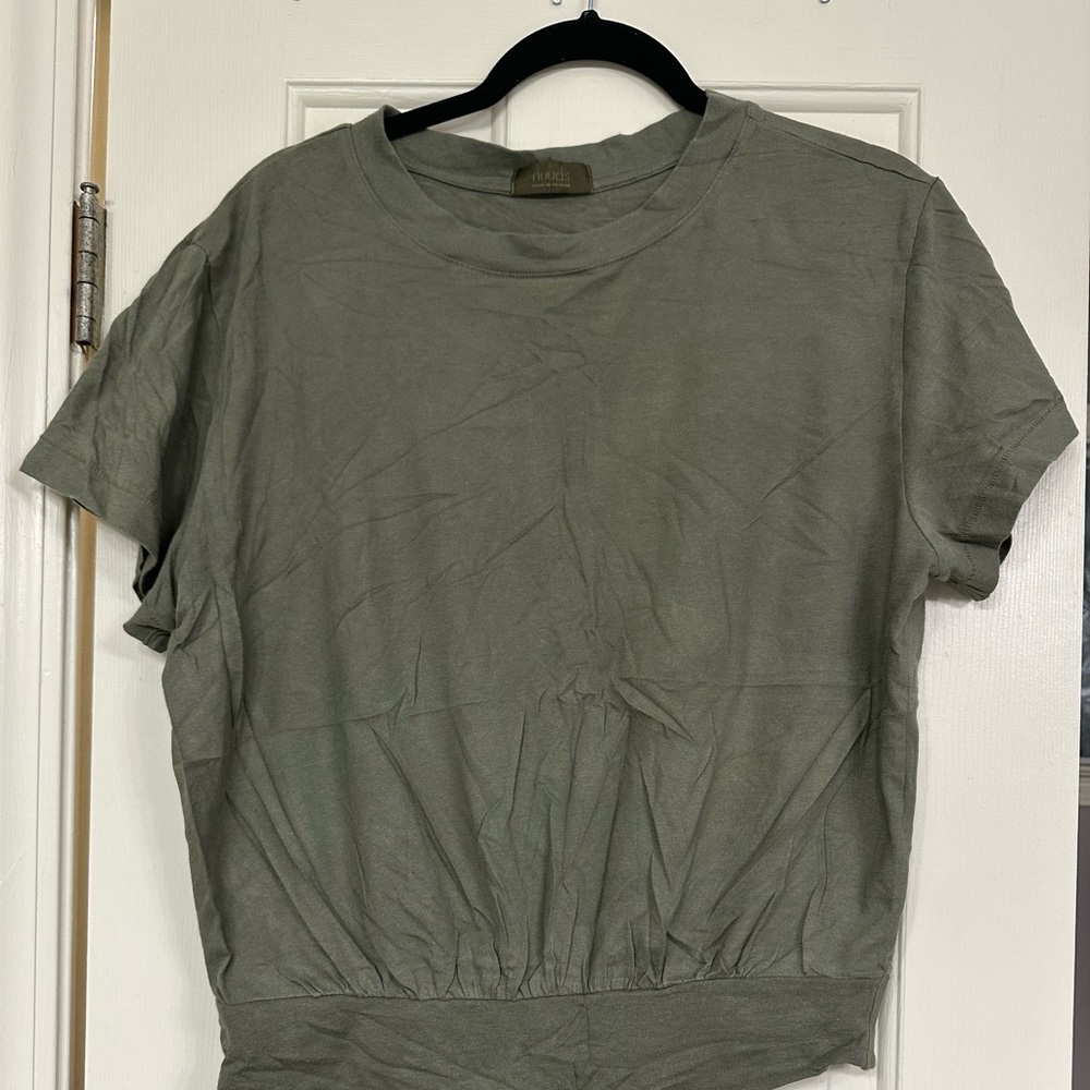 Nuuds women’s everyday t shirt body suit in dark olive